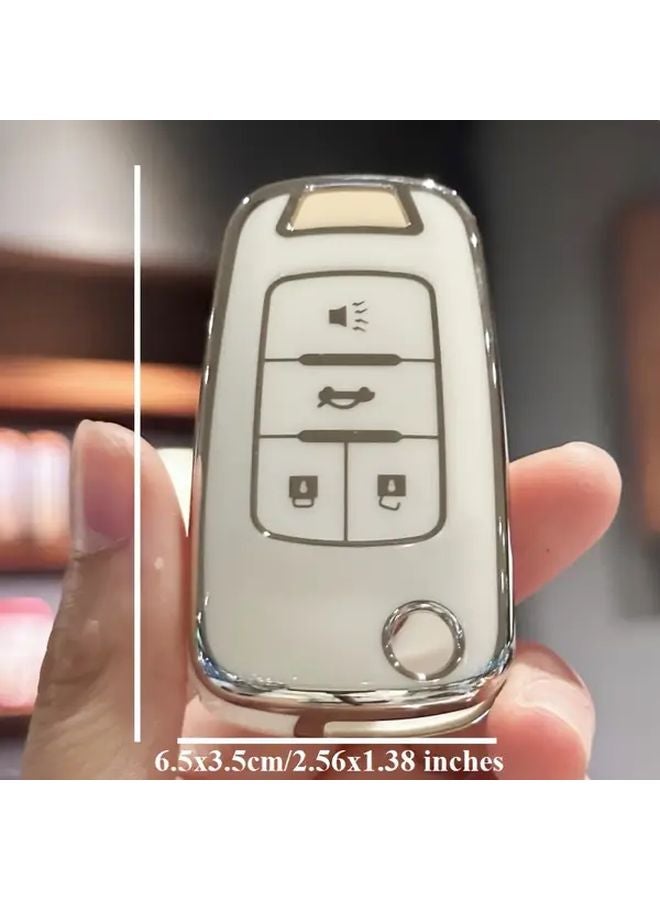 Gray Key Fob Cover For Chevrolet Impala Camaro Cruze Equinox Malibu Sonic GMC Terrain Buick Regal Verano 4 Buttons - Image 5
